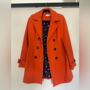 Boden orange wool coat, size 6
